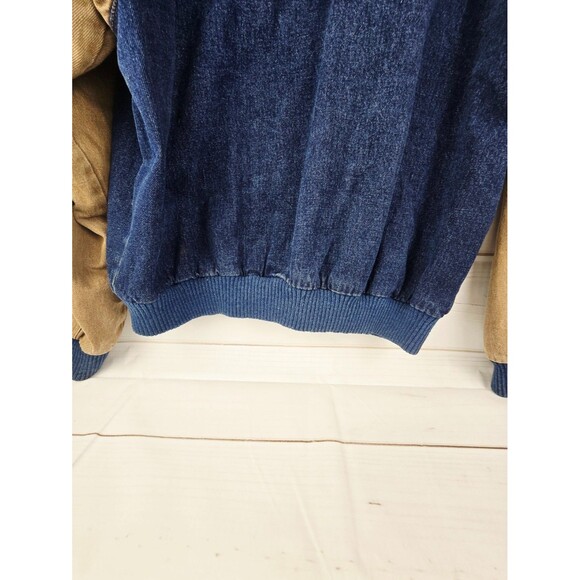 VTG Turning Point Denim 2-Tone Bomber Jacket 90' Embroidered John Deere Sz XL - Picture 5 of 10